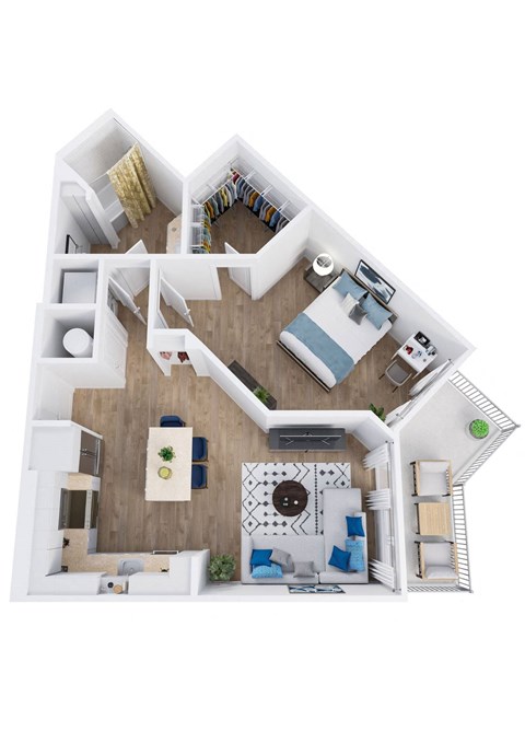 bedroom floor plan an in 3d